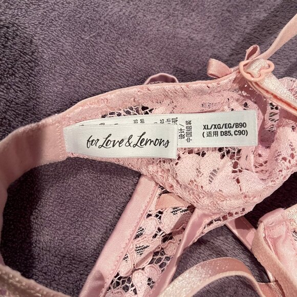 FOR LOVE & LEMONS pink one piece lingerie size XL, designed in Los Angeles - Picture 4 of 7